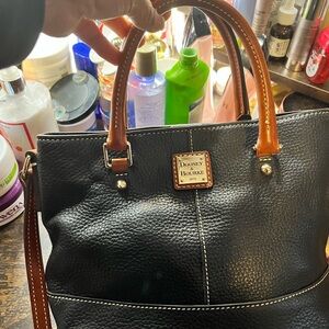 Dooney & Bourke Black and Brown Leather Tote